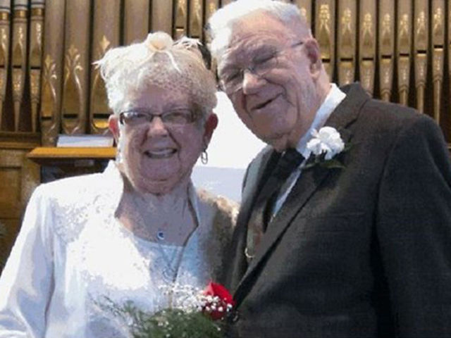 Got married 75 years after the first kiss