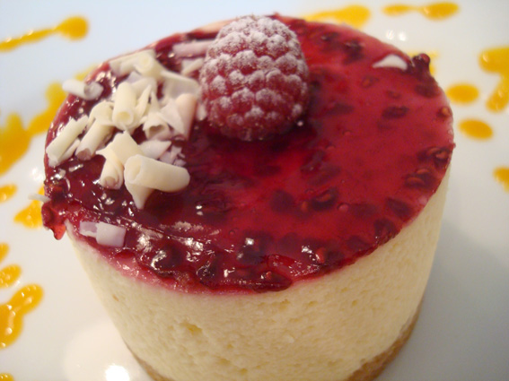 A summer dessert: raspberry cheesecake