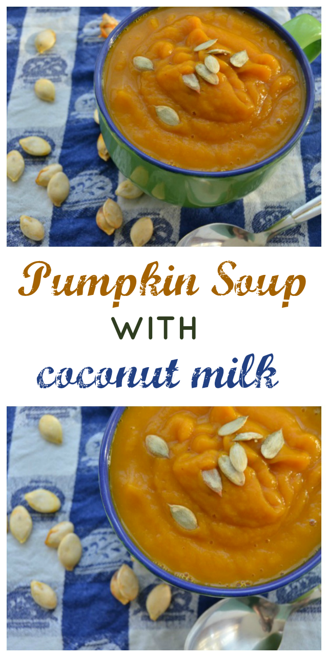 Creamed pumpkin soup with coconut milk