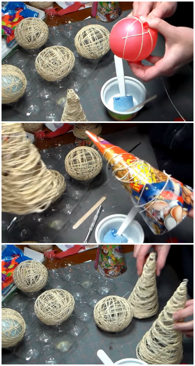 DIY Idea: How to make some lovely Christmas ornaments out of yarn