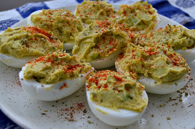 Green deviled eggs recipe