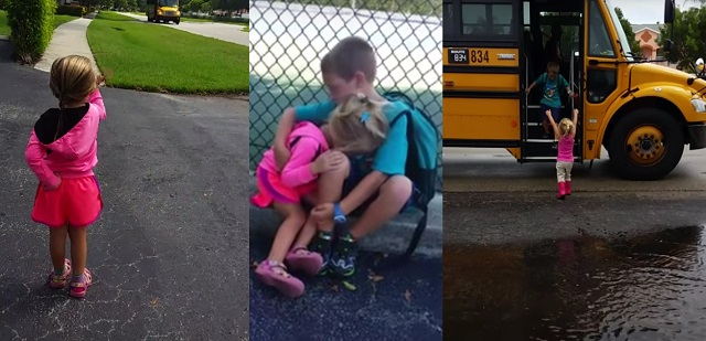 This little girl runs to hug her brother every day. Cutest VIDEO of the day!