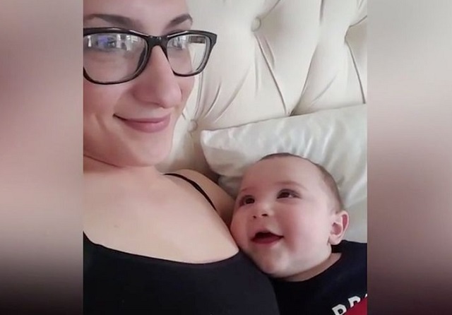 Baby won't take eyes off mom for even a second